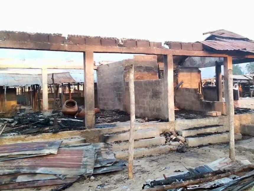 Togo-Incendie au marché d’Amou-Oblo : Des dégâts matériels importants -